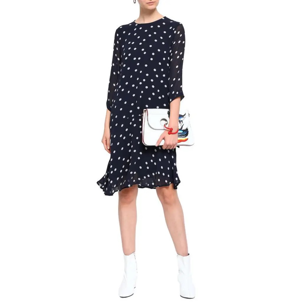 Ganni Georgette Polka Dot Dress